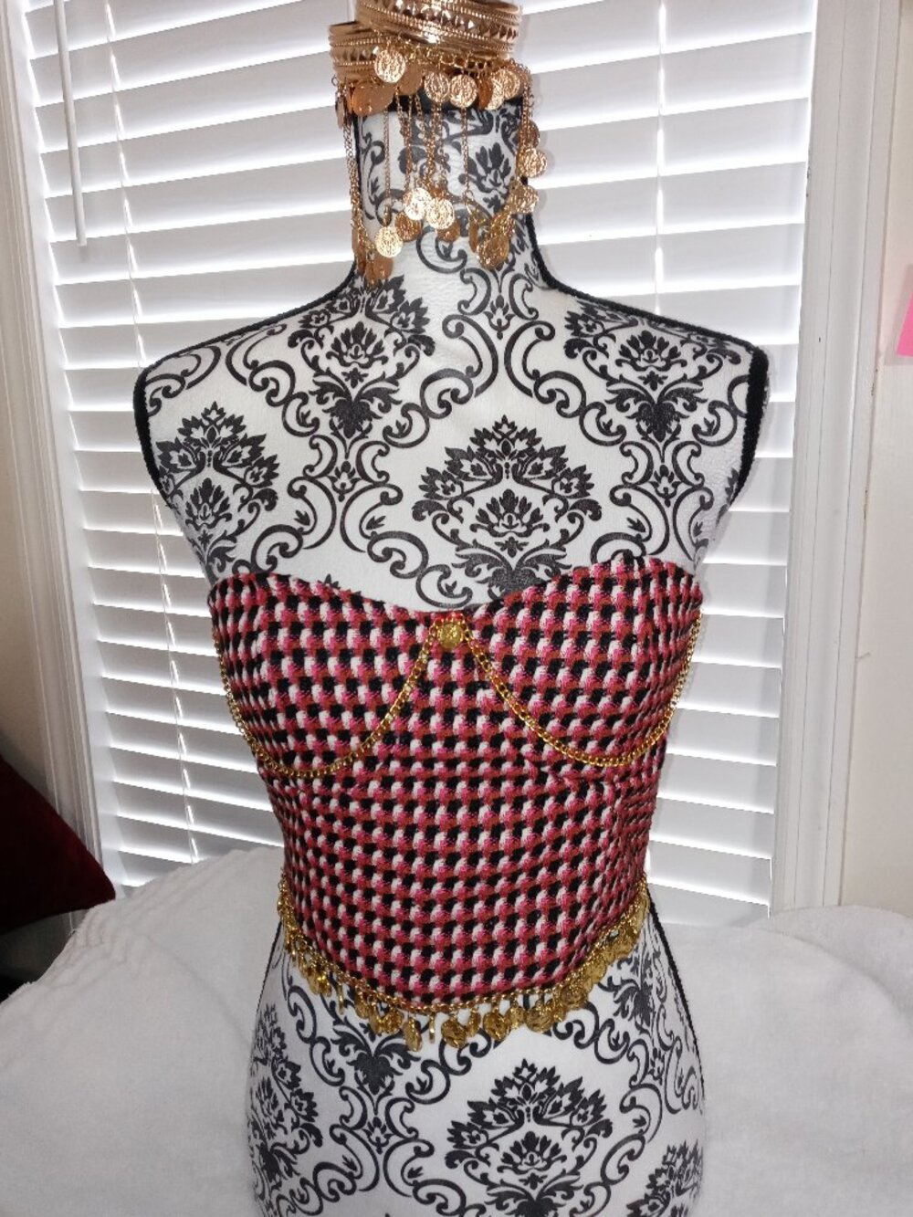 Pretty Garbage Upcycled Tweed Crop Top Size M